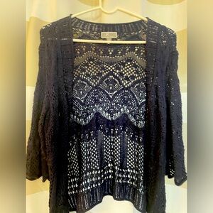 JM collection Lightweight Navy Sweater/Cartigan